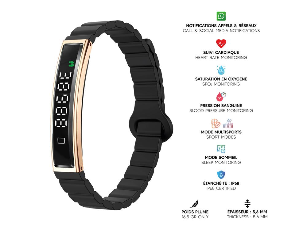 Bracelet connecté Eko - Thin - Noir (bracelet en silicone)