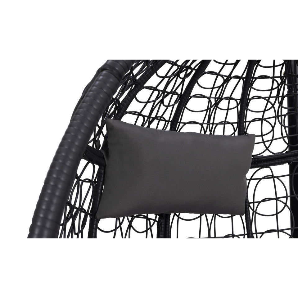 Fauteuil œuf suspendu avec coussin intégré gris