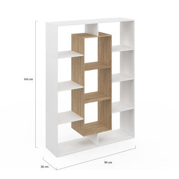 Etagère bibliothèque Paulette bois et blanc