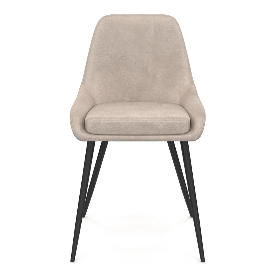 Chaises Olivia assise taupe pieds métal - lot de 4