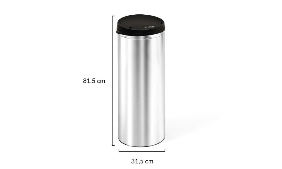 Poubelle automatique ronde 50L Silver
