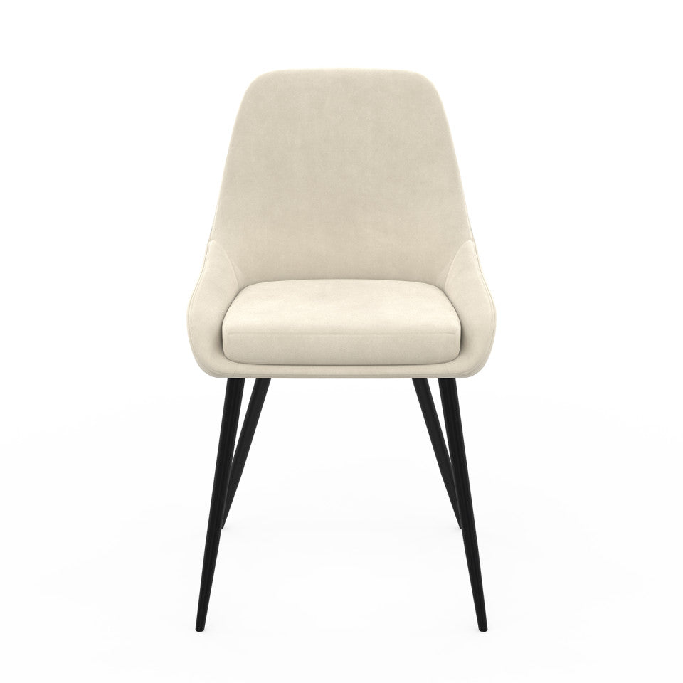 Chaises Olivia assise crème pieds métal - lot de 6