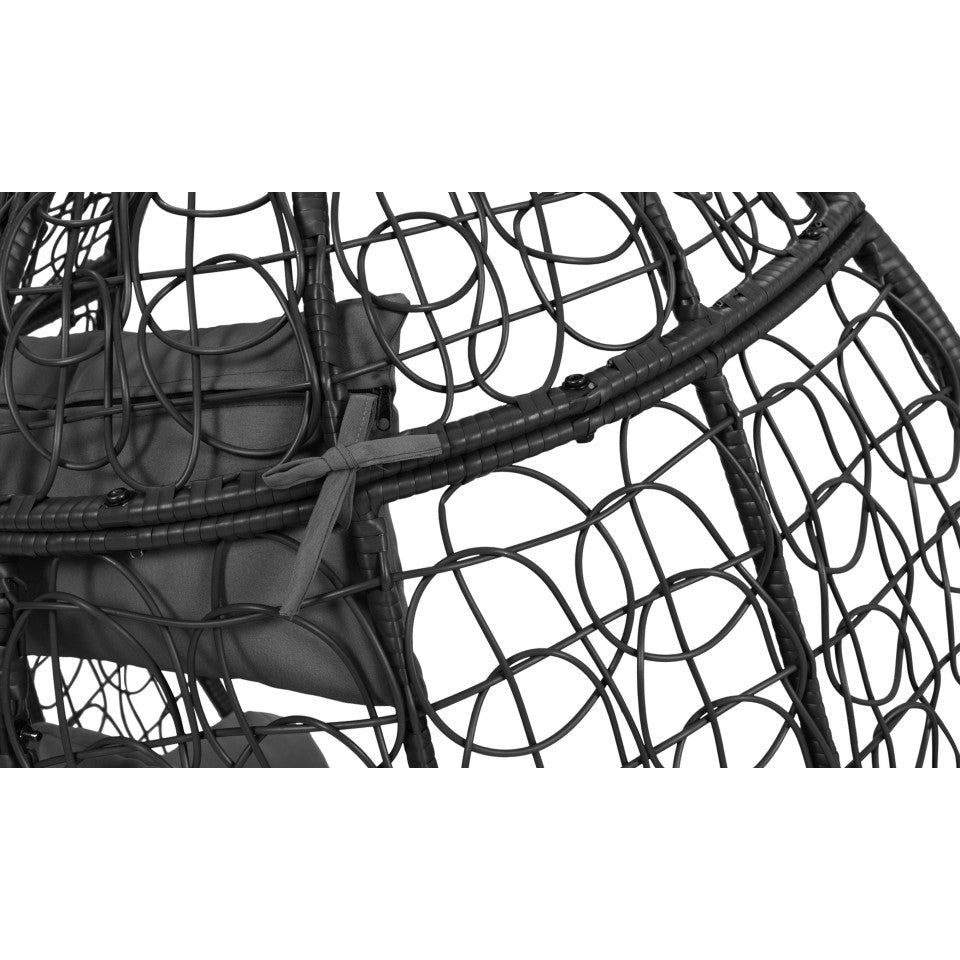 Fauteuil œuf suspendu avec coussin intégré gris