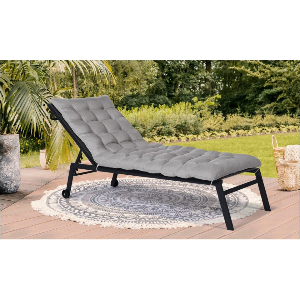 Coussins universels gris pour bain de soleil - lot de 2