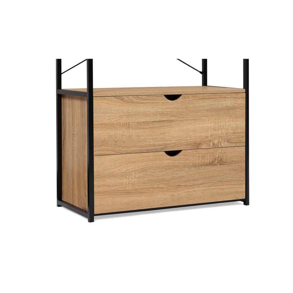 Dressing Memphis avec penderie et double tiroirs 80x167cm