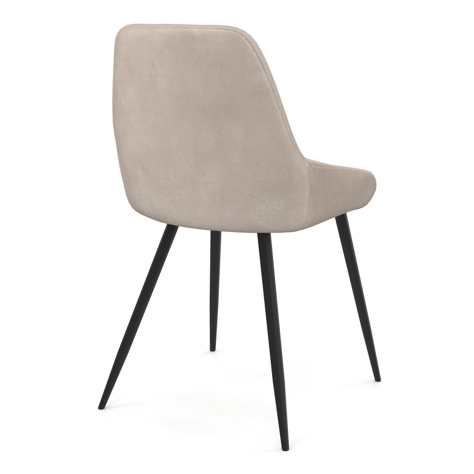 Chaises Olivia assise taupe pieds métal - lot de 6