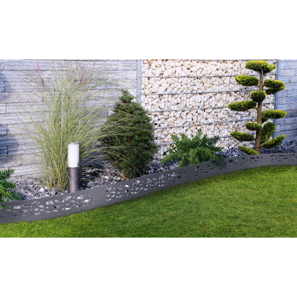 Bordurettes métal - lot de 5 gris anthracite - ajouré