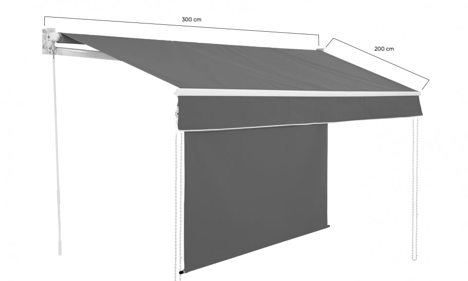 Store banne vertical Genova 4x3m gris