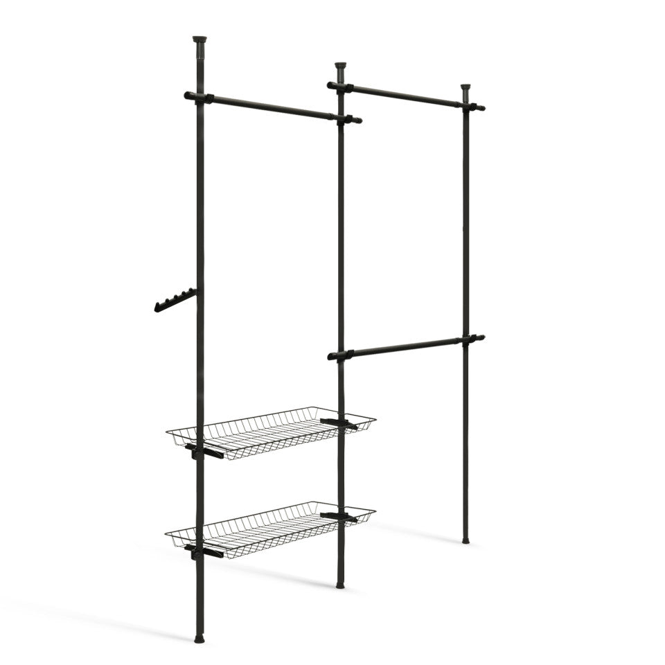 Penderie télescopique avec rangements intégrés H278cm