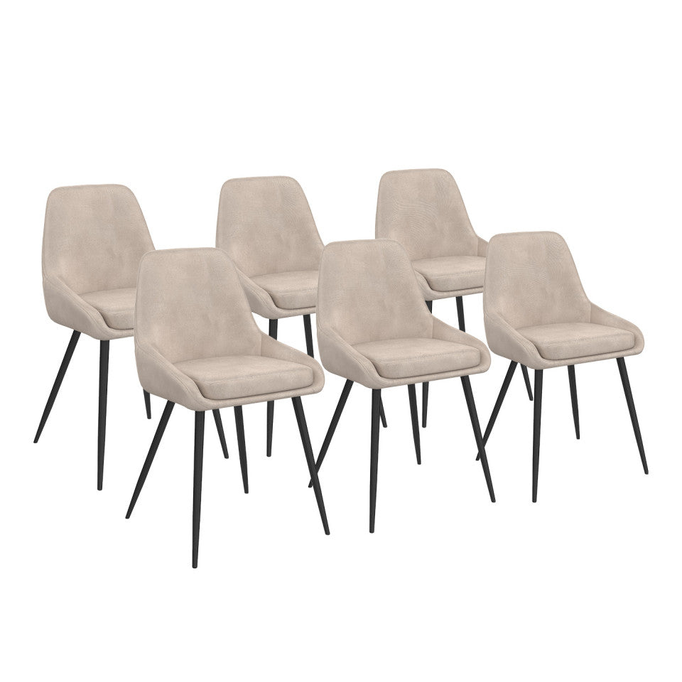 Chaises Olivia assise taupe pieds métal - lot de 6