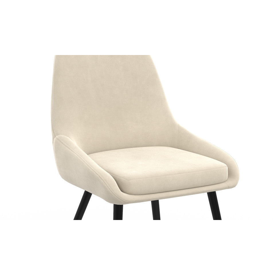 Chaises Olivia assise crème pieds métal - lot de 2