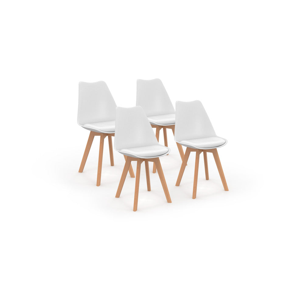 Chaises Nordia gris foncé avec assise matelassée - lot de 4