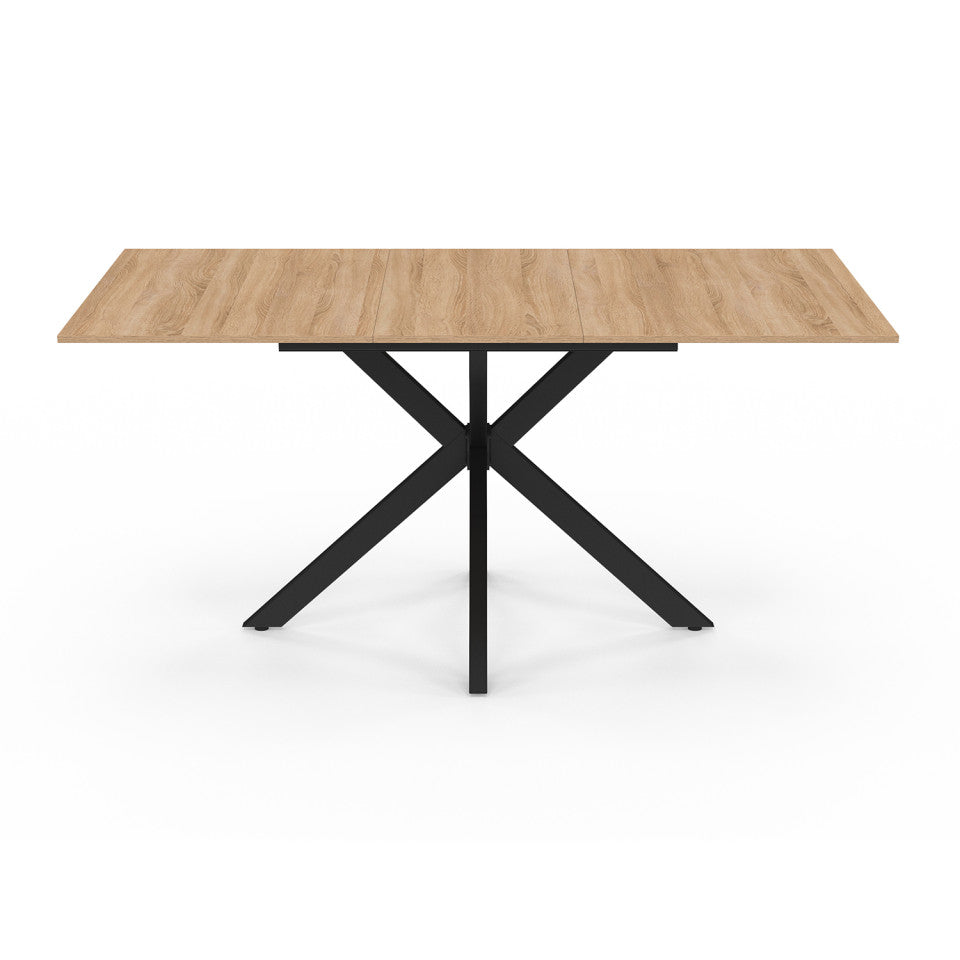 Table repas Spider plateau extensible 160-200cm et pieds croisés noirs