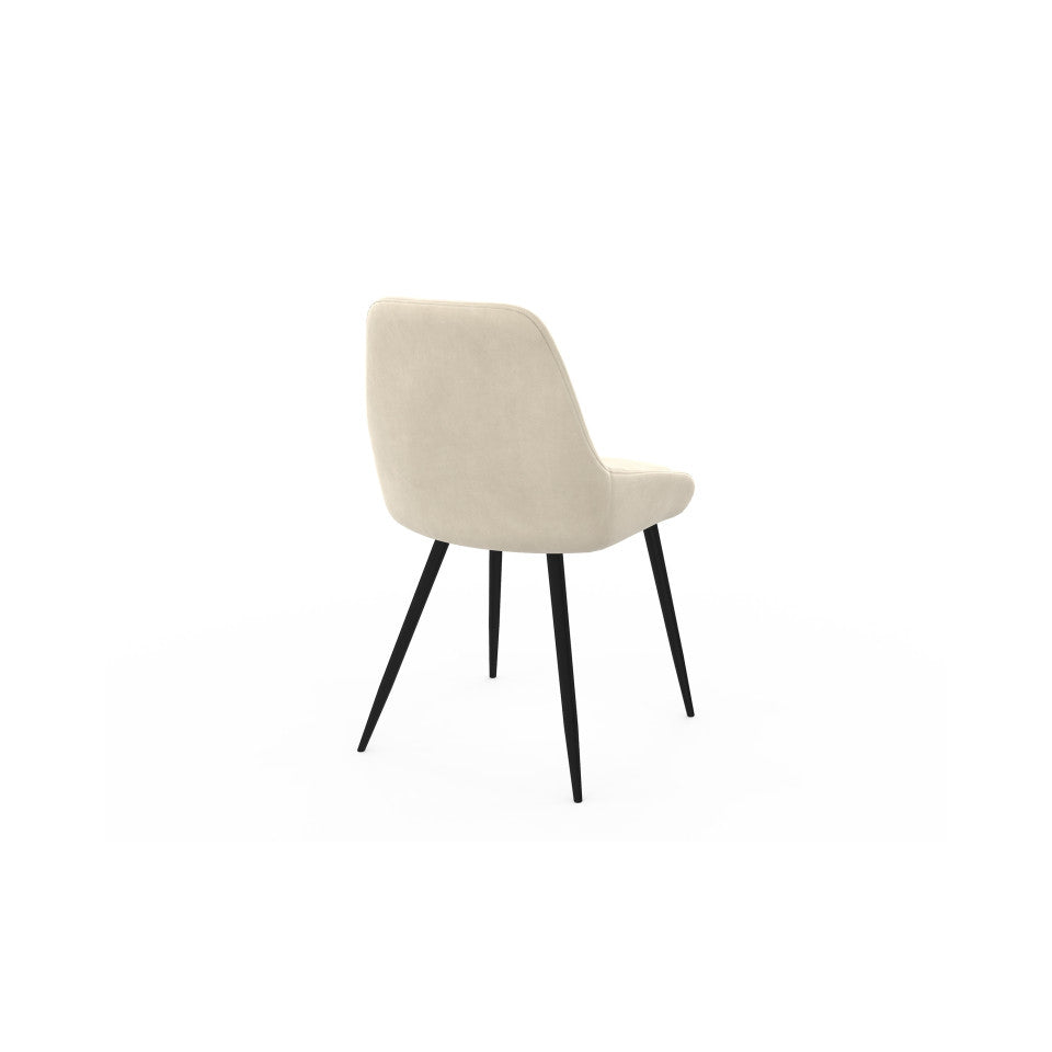 Chaises Olivia assise crème pieds métal - lot de 2