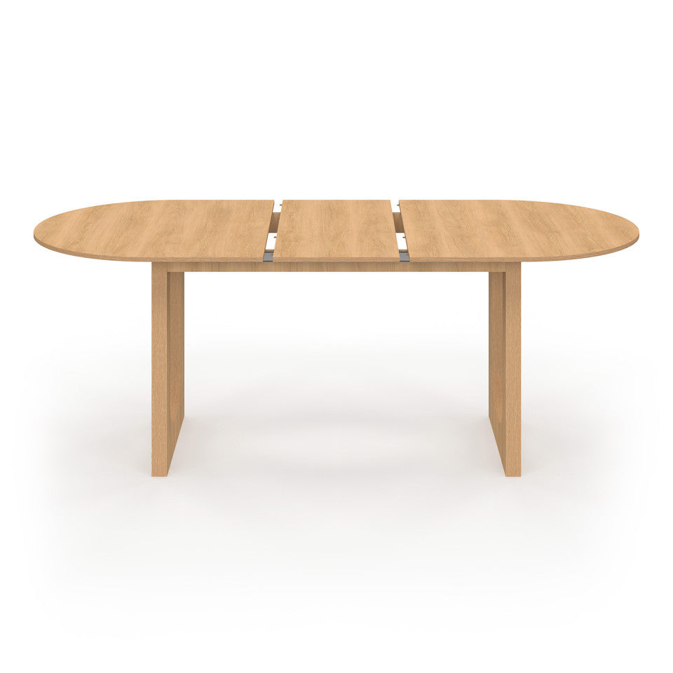 Table repas Mathis plateau extensible 160-200cm bois et pieds design