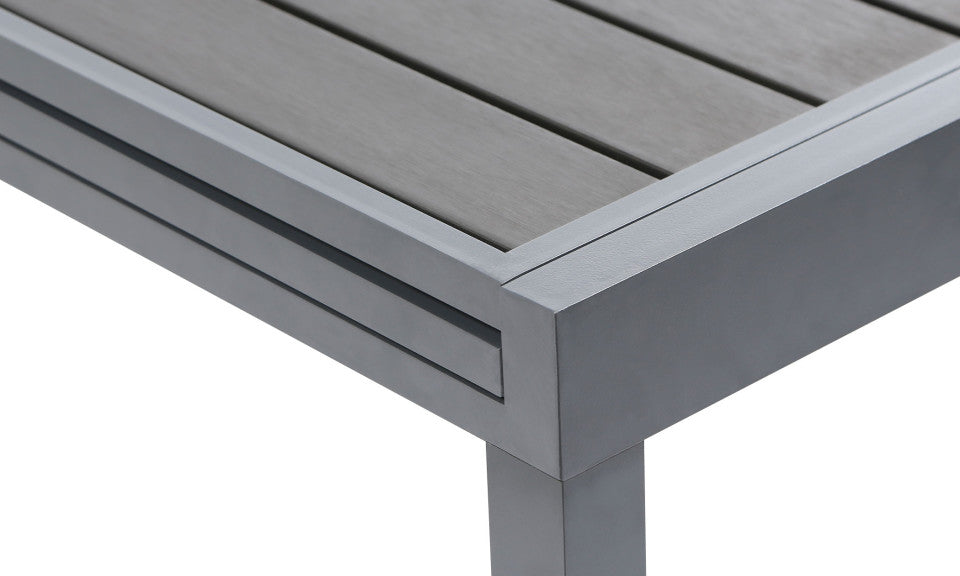 Table de jardin extensible en polywood 135-270cm gris anthracite