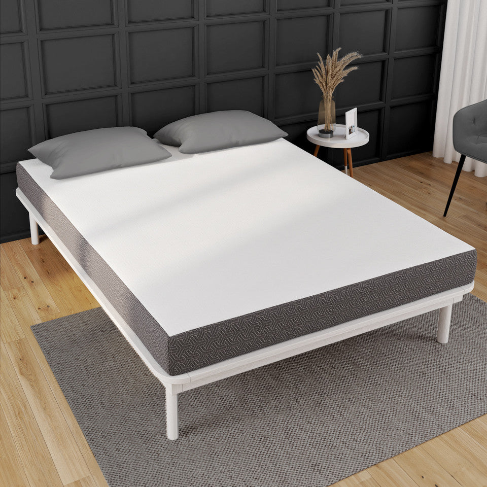 Matelas mémoire de forme épaisseur 16cm blanc et gris 140x190cm