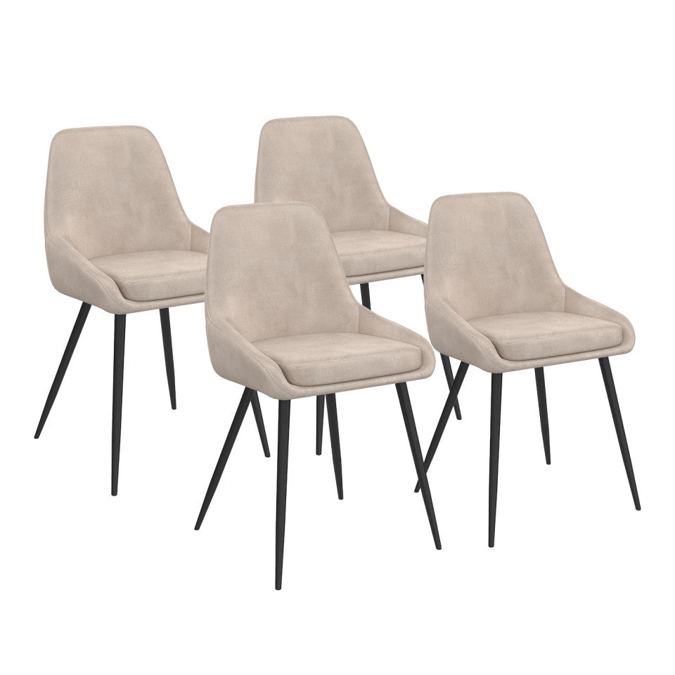 Chaises Olivia assise taupe pieds métal - lot de 4