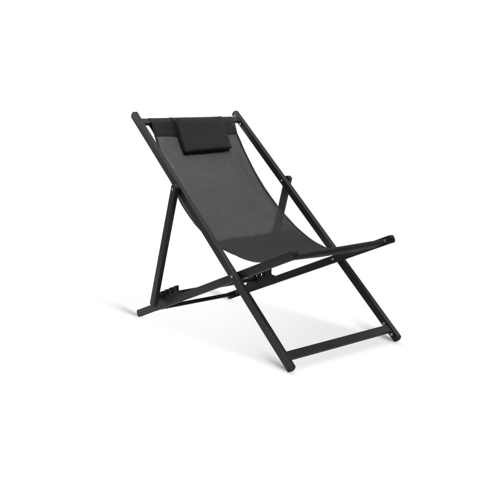 Chiliennes en métal et toile gris anthracite - lot de 2