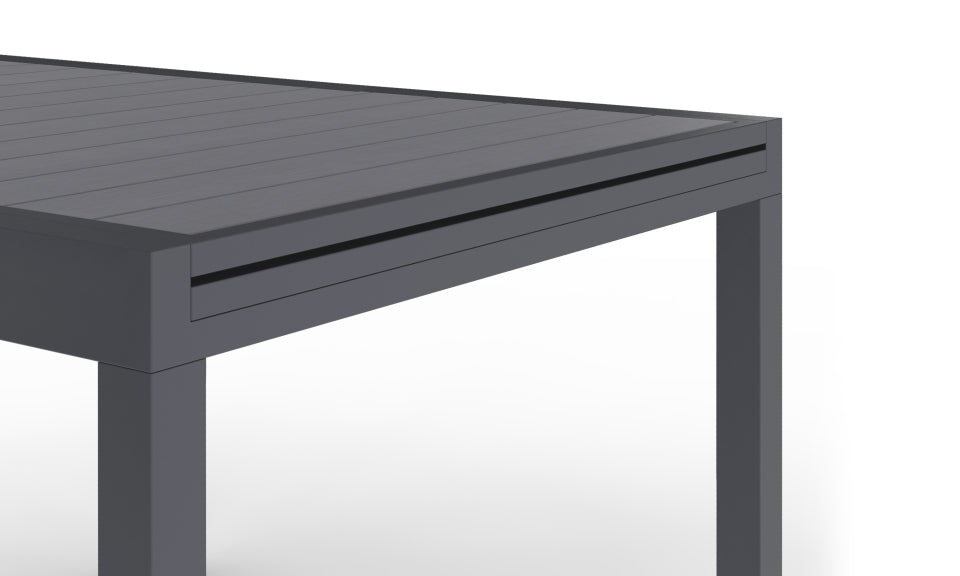 Salon de jardin extensible 12 places en polywood gris