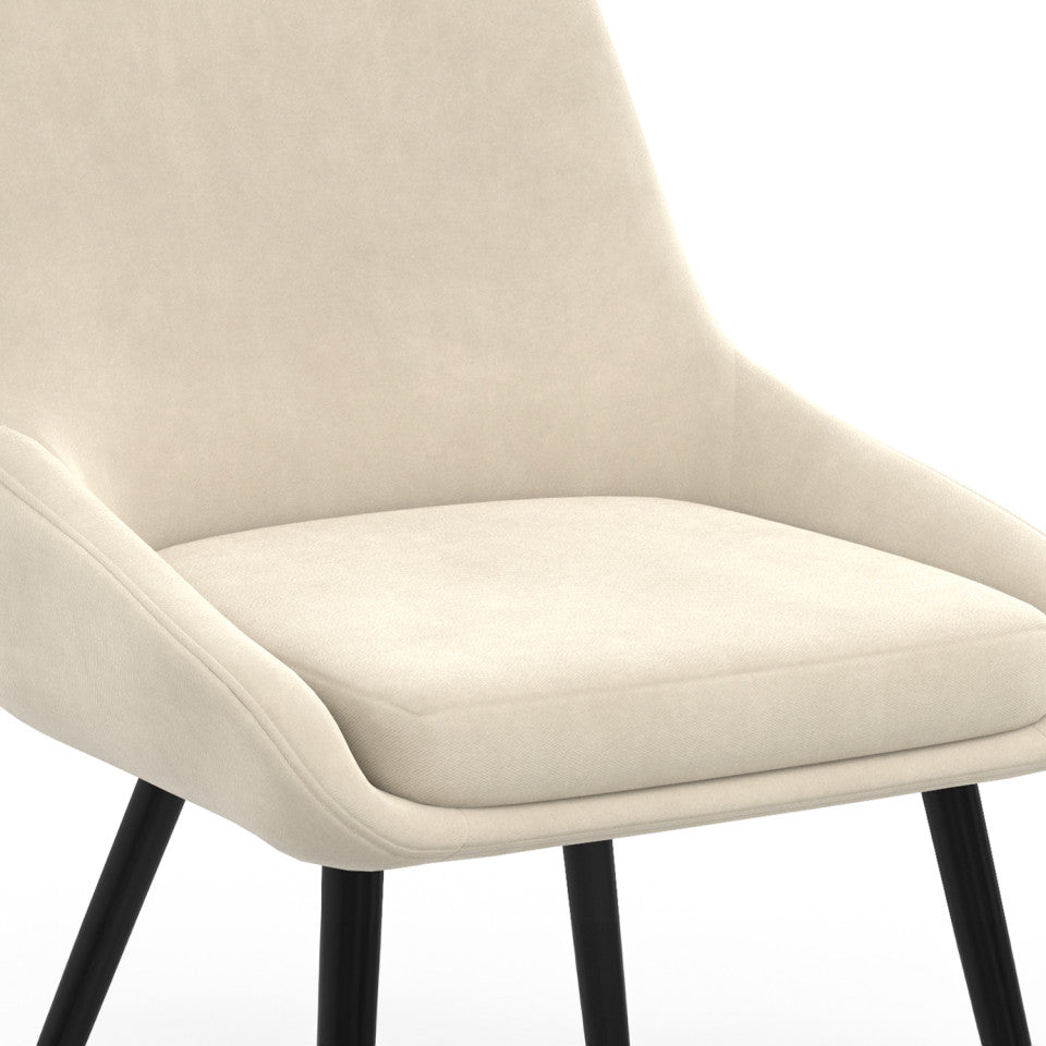 Chaises Olivia assise crème pieds métal - lot de 6
