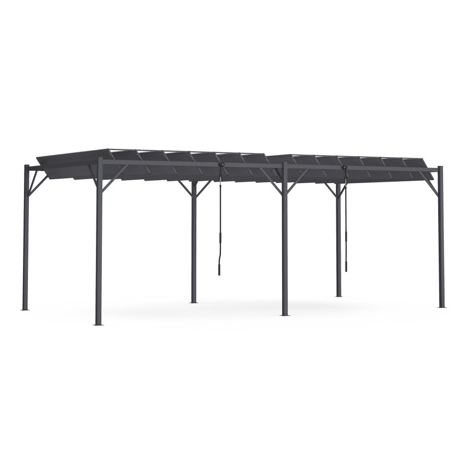 Pergola Venice 3x6m toit lames orientables gris