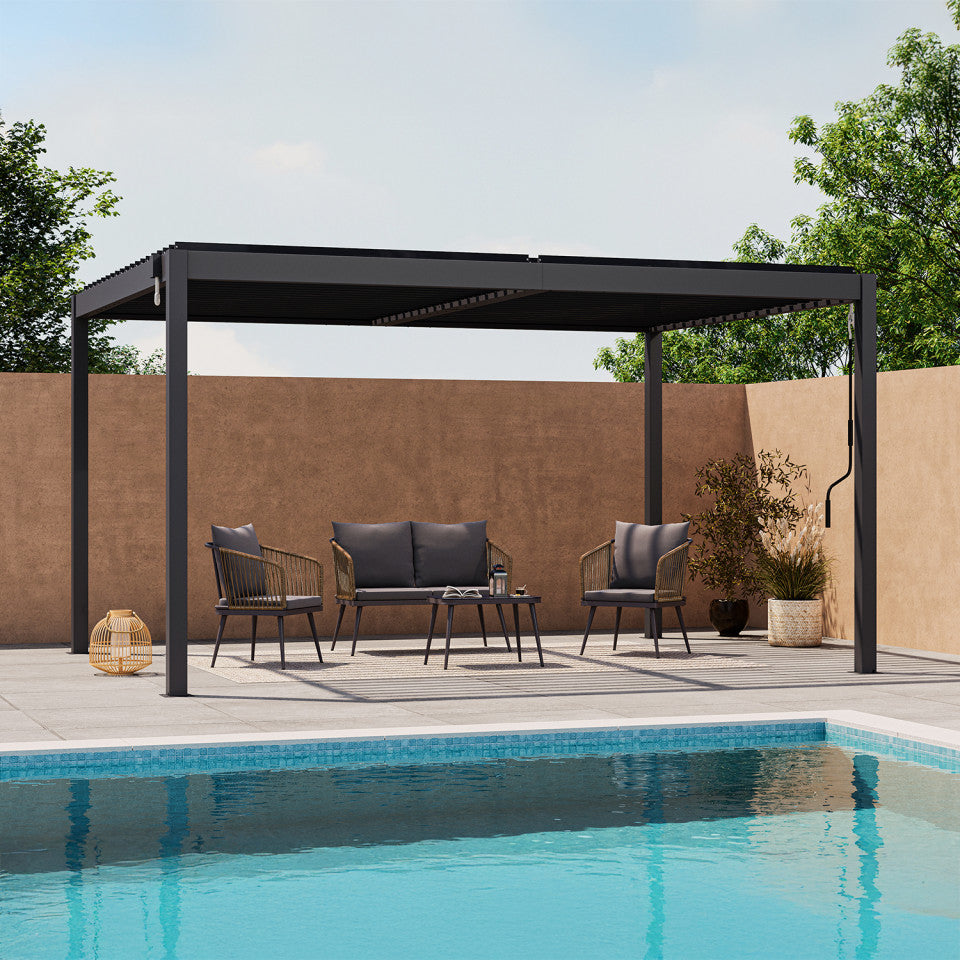 Pergola bioclimatique en aluminium 3x4m