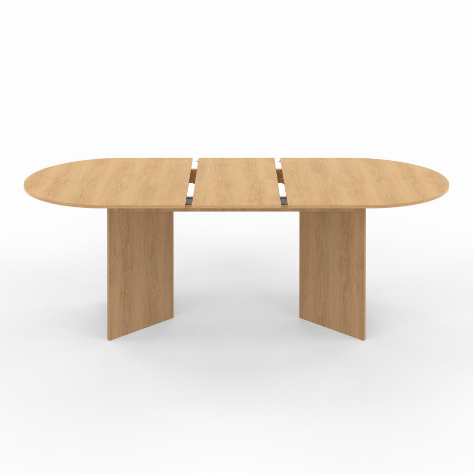 Table repas Gabin plateau extensible 160-200cm effet hêtre et pieds design