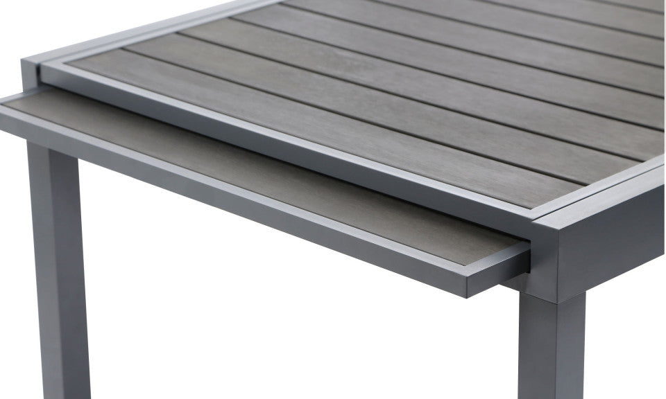 Table de jardin extensible en polywood 90-180cm gris anthracite