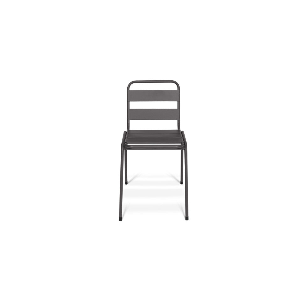 Chaises de jardin empilables en acier grises - lot de 6
