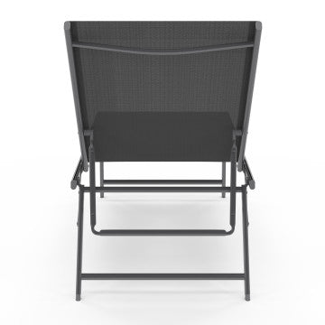 Transats inclinables Malaga 4 positions gris - lot de 2