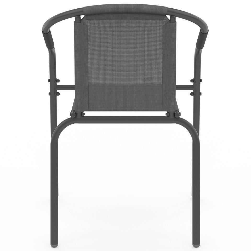 Chaises de jardin empilables Delma grises - lot de 6