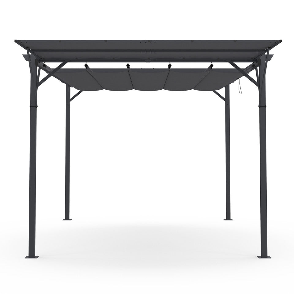 Pergola Marina en acier avec toit rétractable et inclinable 3x4m
