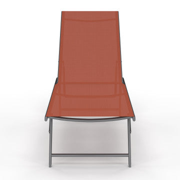 Transats inclinables Malaga 4 positions terracotta - lot de 2