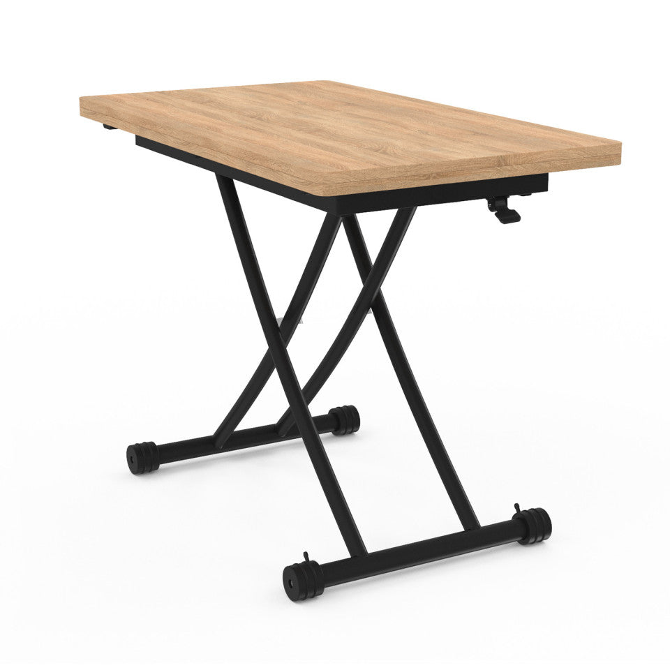 Table basse dinatoire Tribeca hauteur ajustable effet bois