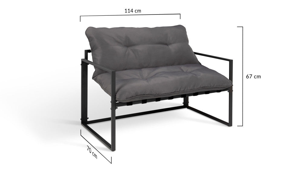 Salon de jardin Tropéa 4 places en acier gris