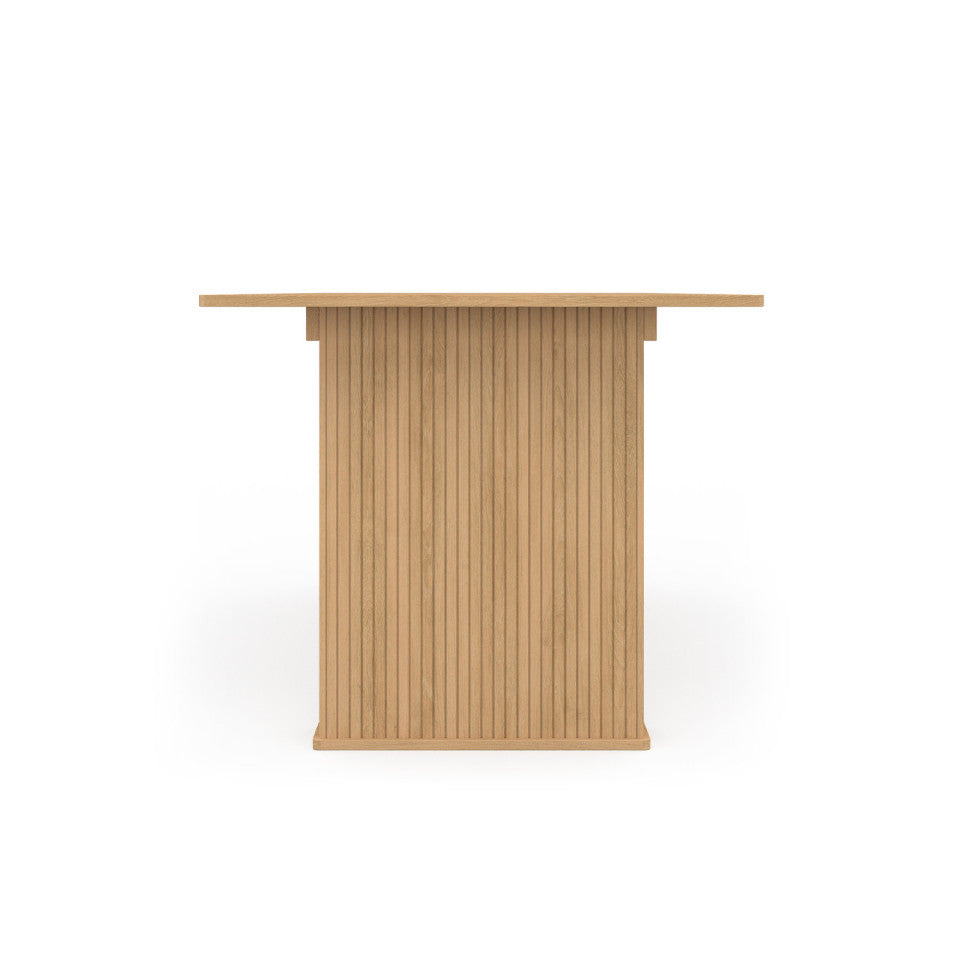 Table repas extensible Albane 160-200cm bois pieds effet lattes
