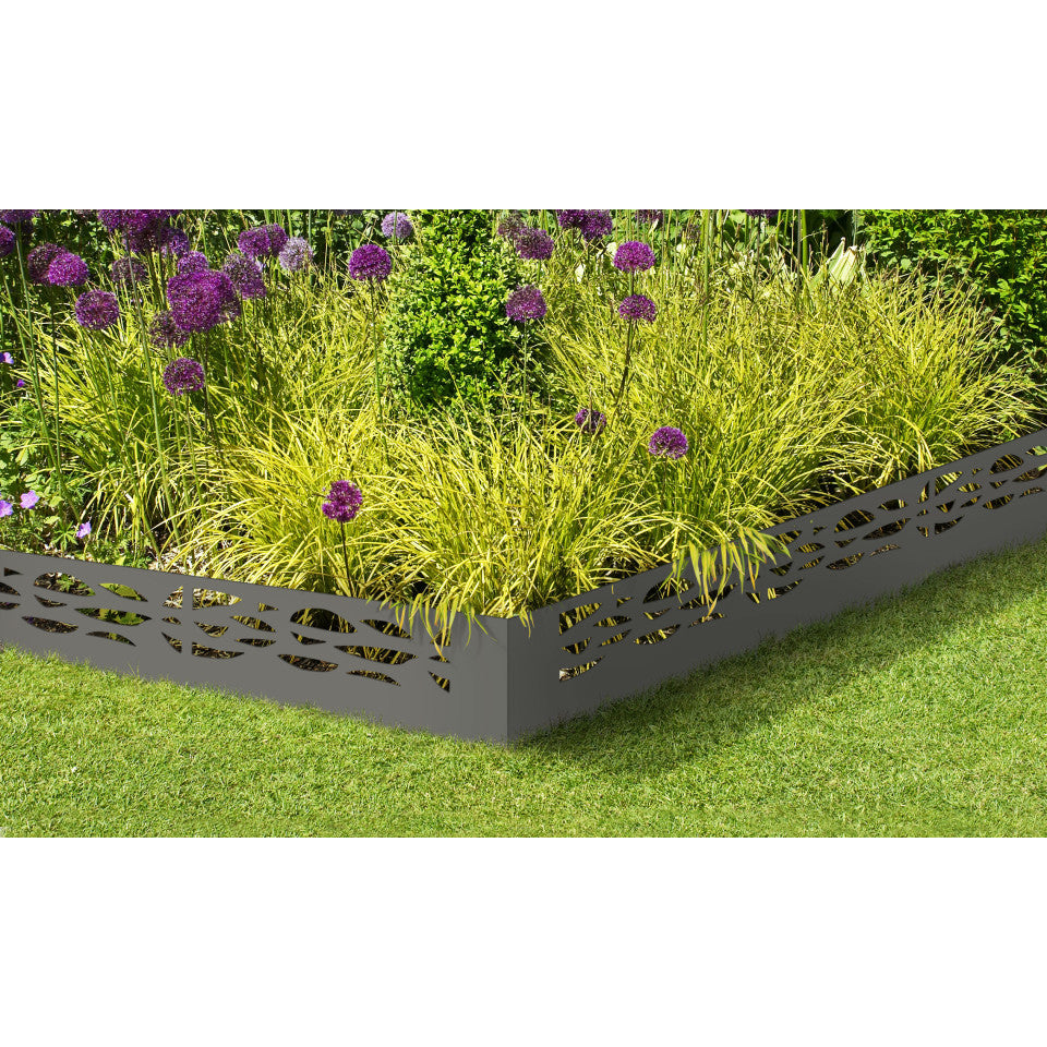 Bordurettes métal - lot de 5 gris anthracite - ajouré
