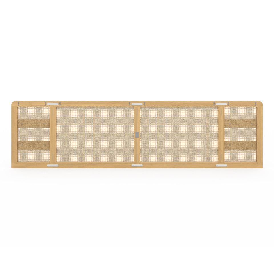 Tête de lit Eve en cannage avec étagères 240cm