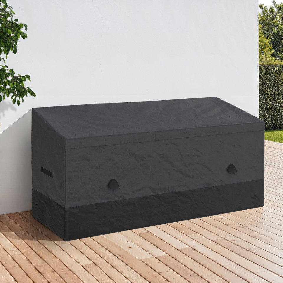 Coffre de rangement pour extérieur gris anthracite avec bâche 600L