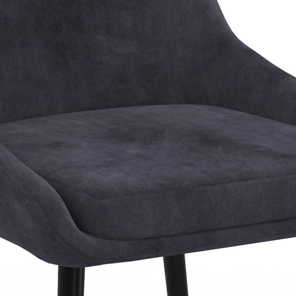 Chaises Olivia assise gris foncé pieds métal - lot de 6