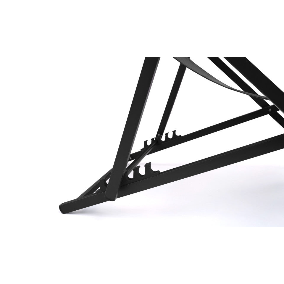 Chiliennes en métal et toile gris anthracite - lot de 2