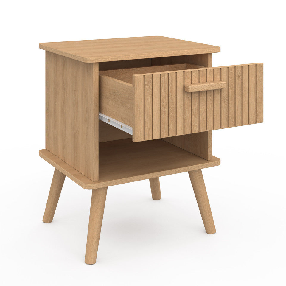 Tables de chevet Albane avec 1 tiroir et 1 niche - lot de 2