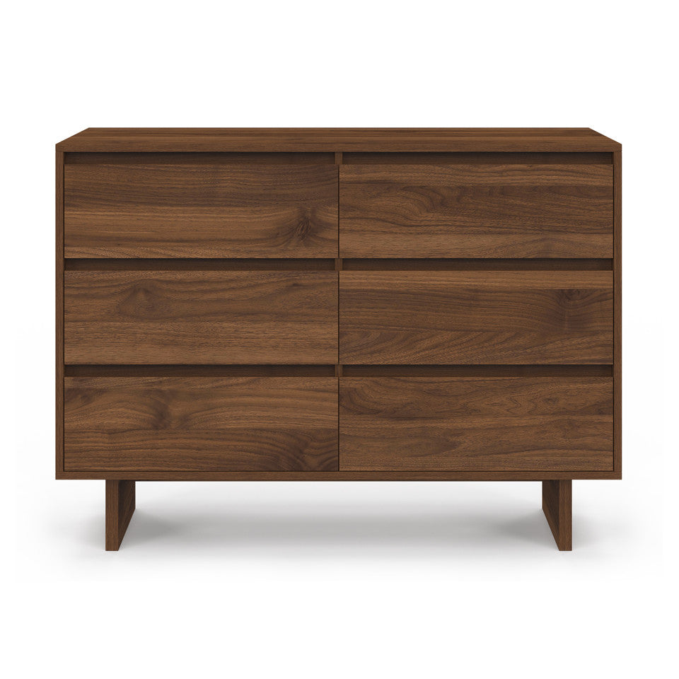 Commode Yumi 6 tiroirs en bois effet noyer