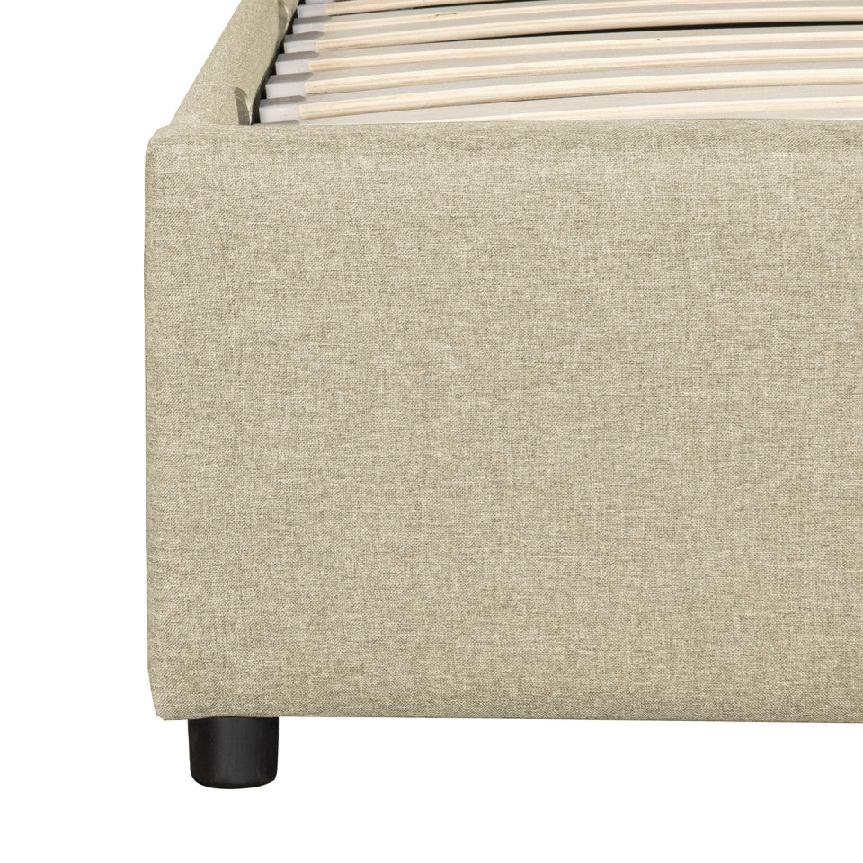 Lit coffre Otto 140x190cm tissu beige