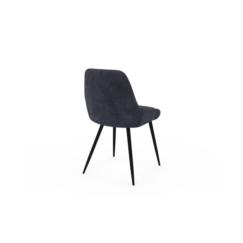 Chaises Olivia assise gris foncé pieds métal - lot de 4