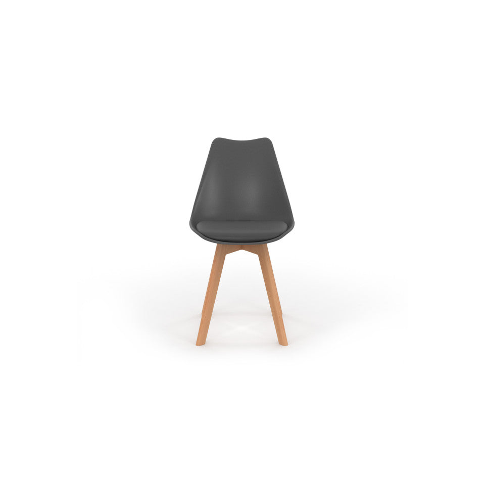 Chaises Nordia gris foncé avec assise matelassée - lot de 6