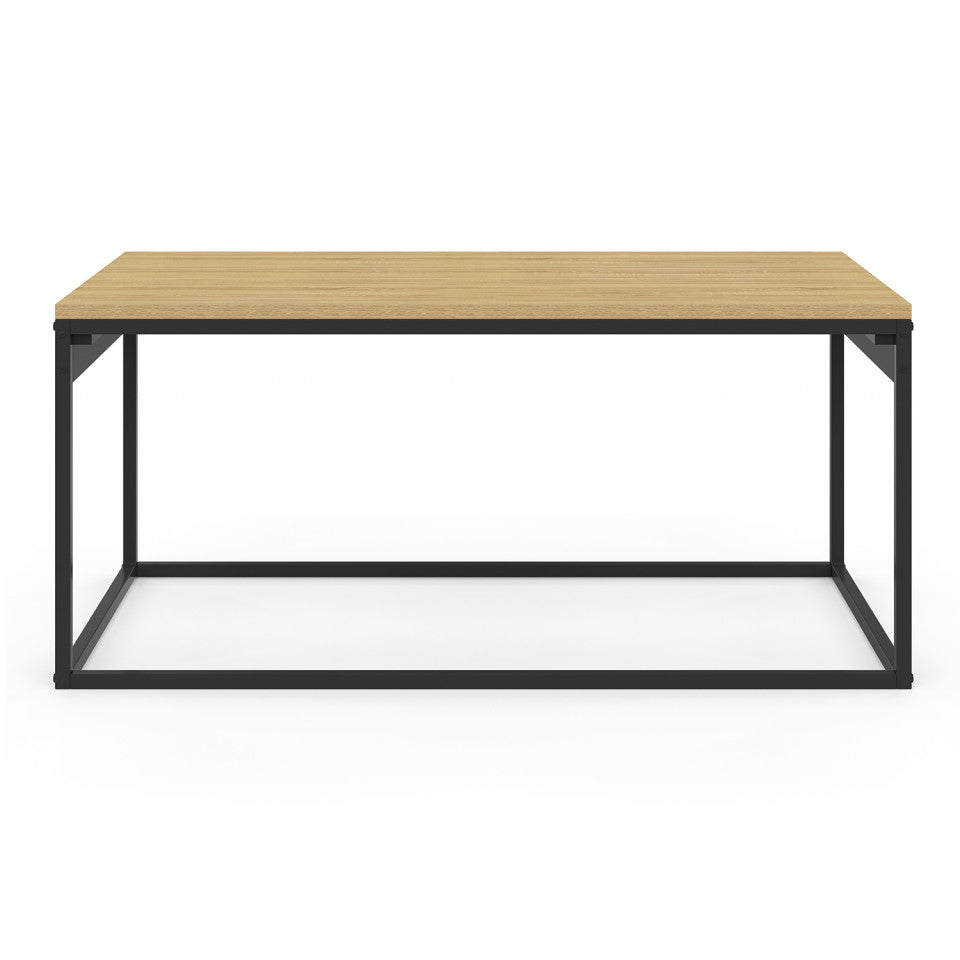 Table basse Memphis avec plateau relevable bois et pieds noirs L90cm