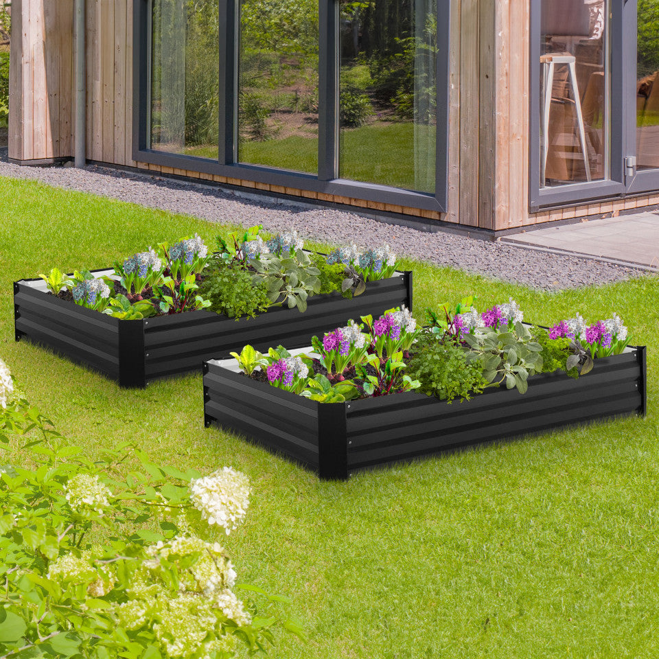 Carrés de potager en métal 115x80x20cm - lot de 2