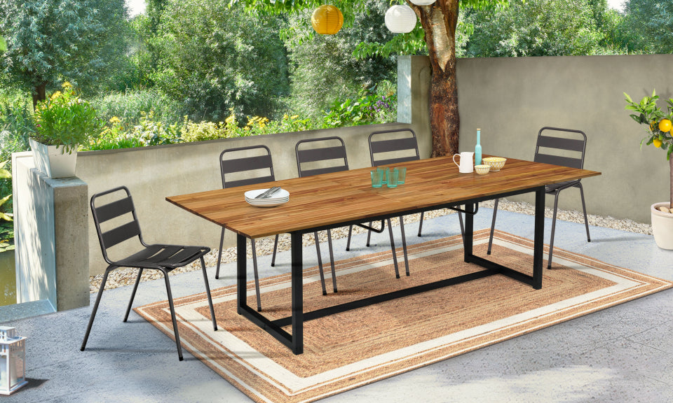 Table de jardin extensible Acacia 160-200cm